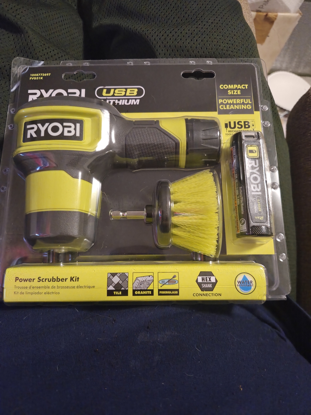 RYOBI USB Lithium Compact Power Scrubber Kit New In Package